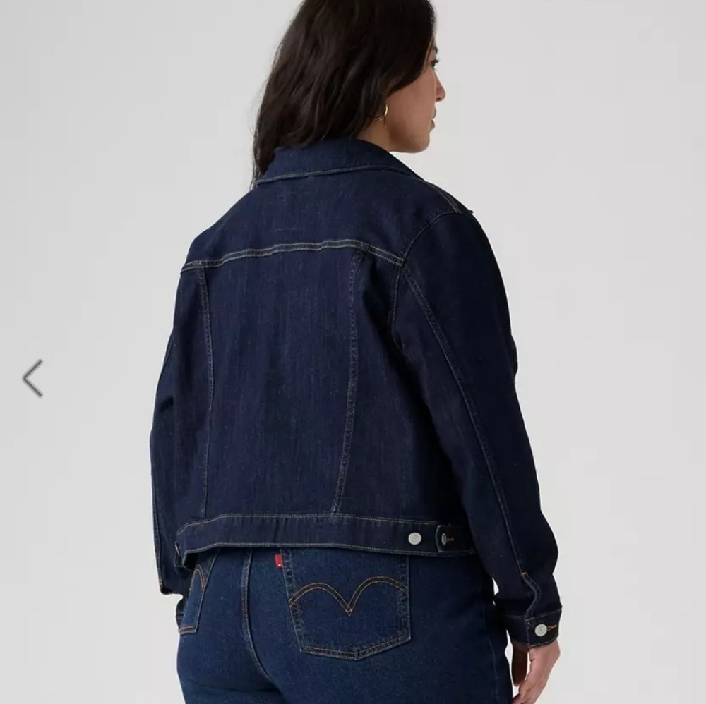 Levi's Original Trucker Denim Jacket Even Rinse Dark Blue Wash Sz 1X - Picture 2 of 7